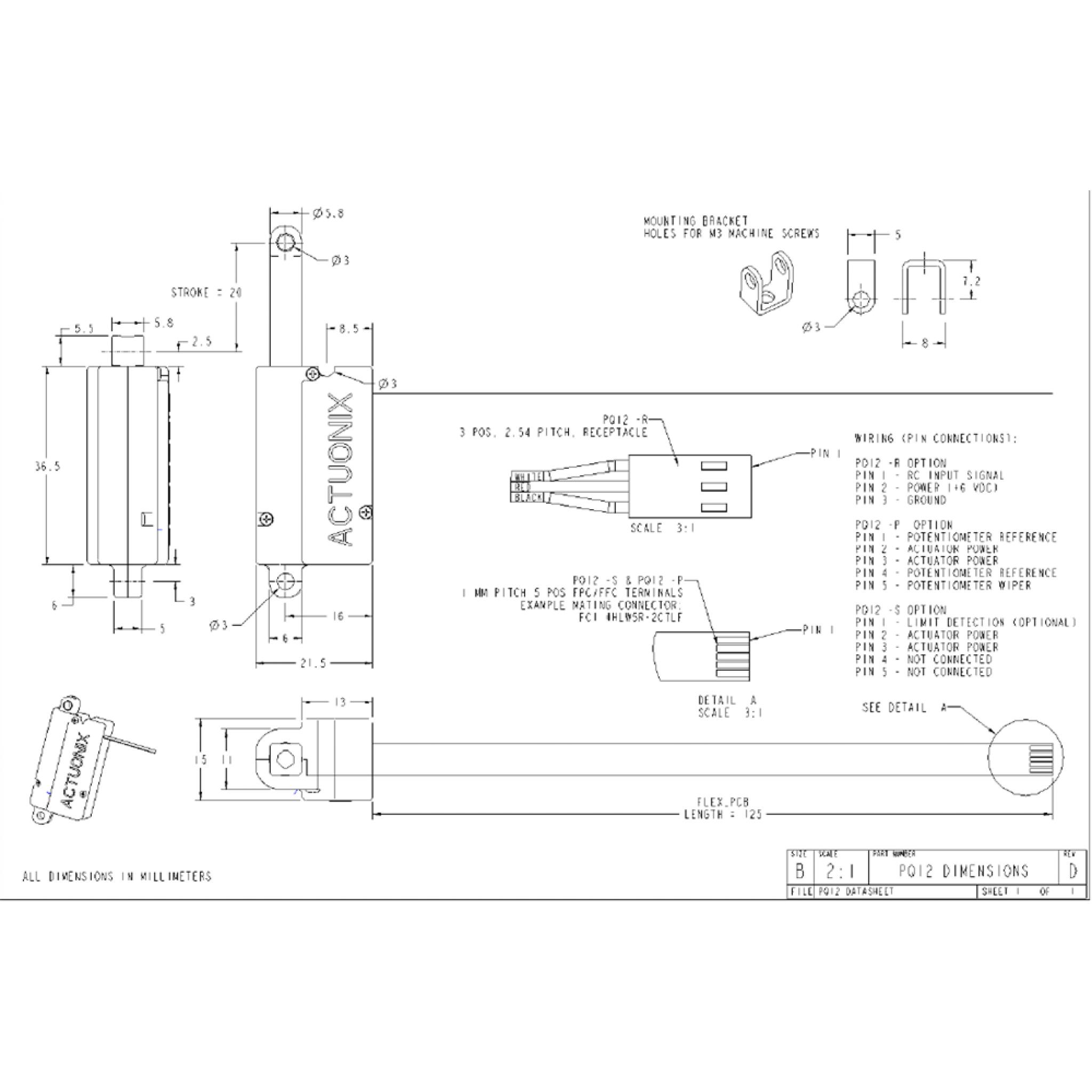 Pq12 PQ12-P Linear Actuator with Feedback