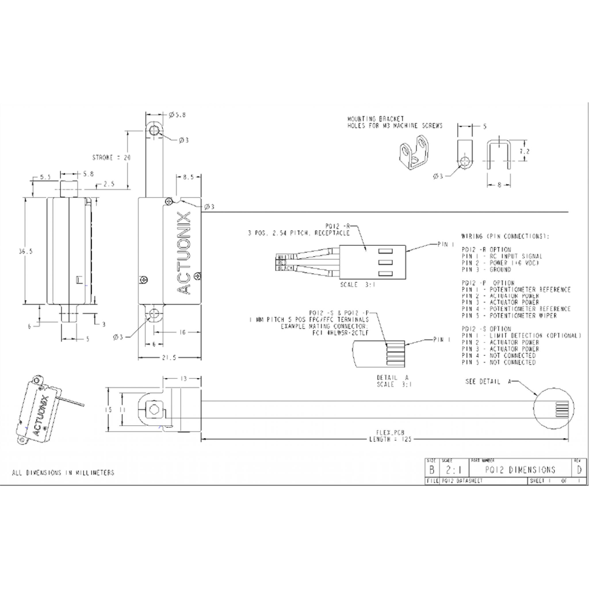 Pq12 PQ12-R Micro Linear Servos